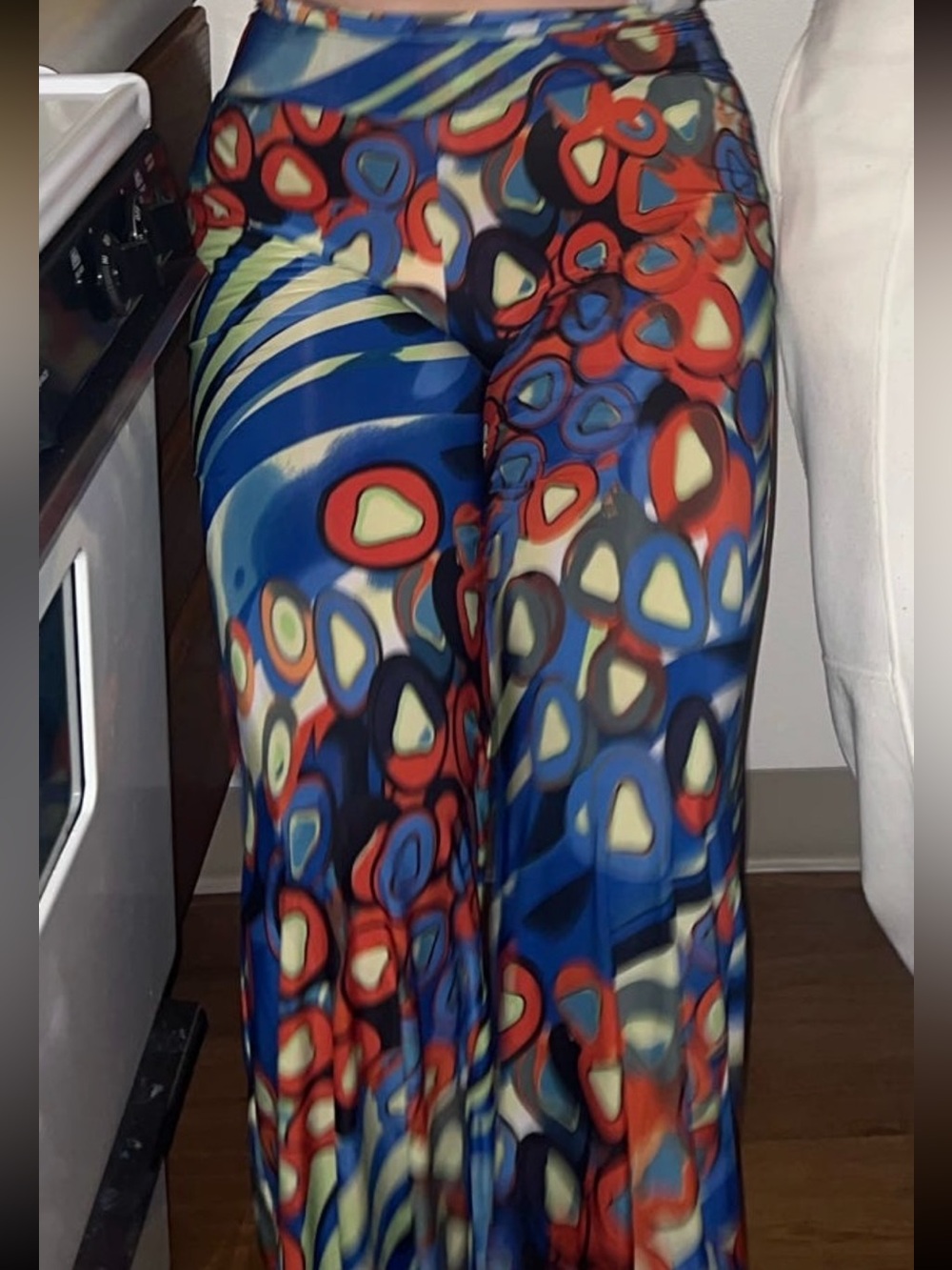Wide Leg Printed Palazzo Pants - Blue‎ Multi